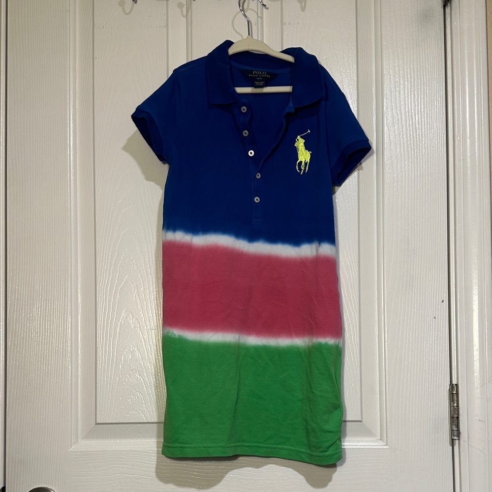 Polo by Ralph Lauren Kids Polo Dress - Blue, Pink, Green